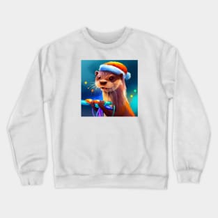 Cute Otter Drawing Crewneck Sweatshirt